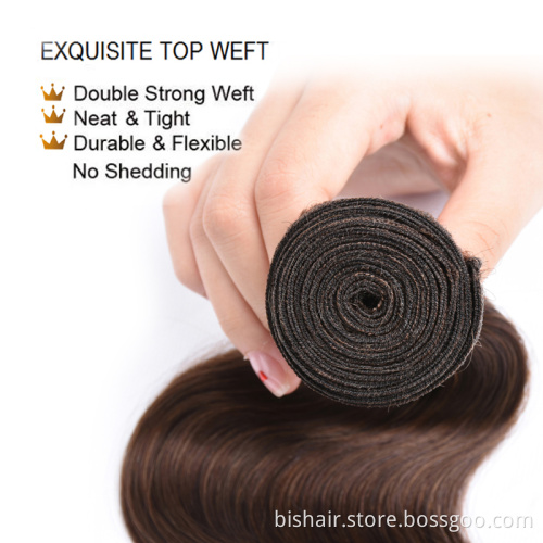 Wholesale Brown Brazilian Body Wave Hair Bundles Cheap Remy Hair Extensions 4# Color Brazilian Hair Weave Bundles For Women